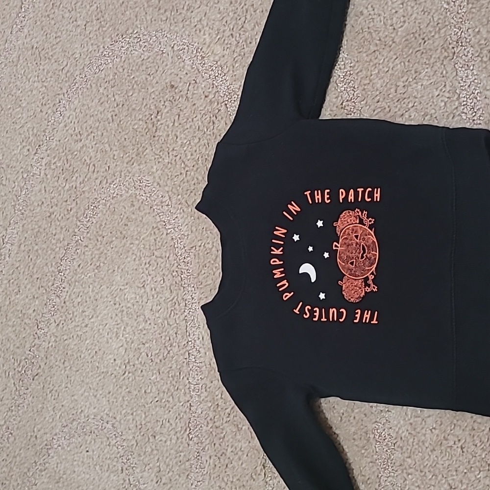 Carter's Black Sweatshirt with Orange Pumpkin Design